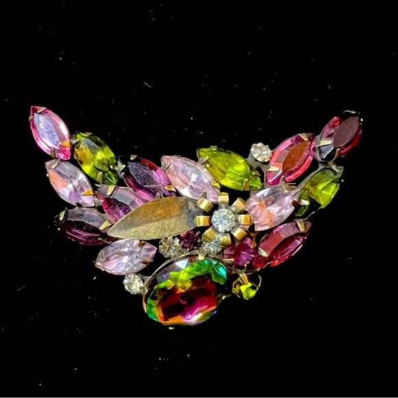 Alice Caviness Watermelon Heliotrope Brooch & Clip Earring Set Rare Unsigned - Picture 6 of 9